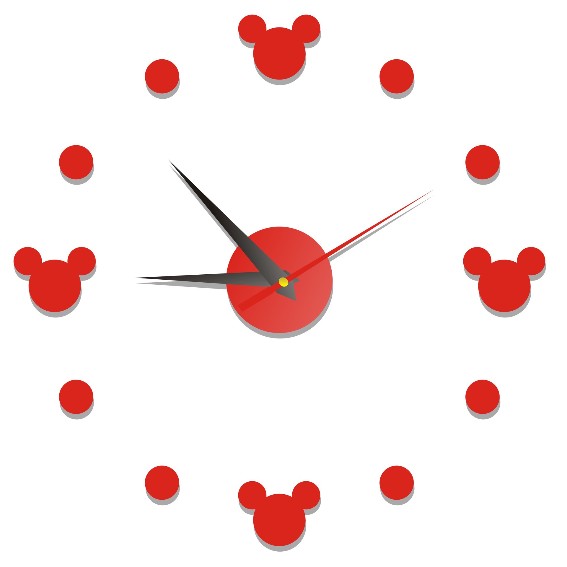 Cartoon Mickey Acrylic Clock Creative Wall Clock Sticker Clock DIY Clock Home Clock Wall Clock Home