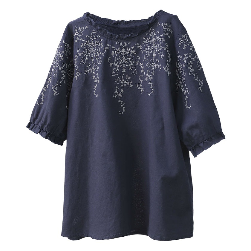 2025 Summer Clothes for Middle-Aged Women, Fashionable Summer Loose Large Size Mother's Wear T-Shirts, Women's Age-Reducing Lace Tops, Small Shirts