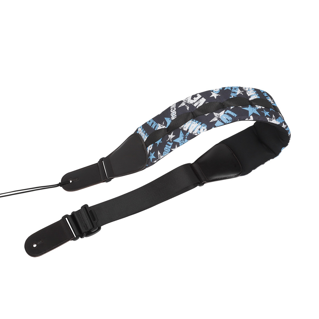 Guitar Strap Thickened Cotton Decompression Guitar Strap Bass Strap Strap Blue and White Star Personality Practice Playing Strap