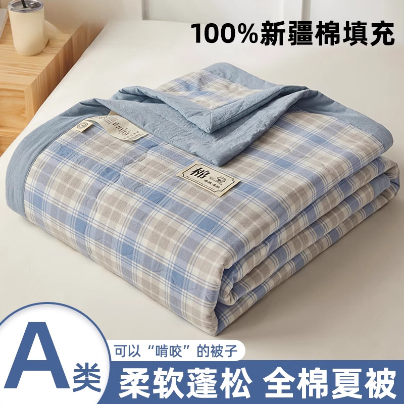 Xinjiang cotton summer quilt gift air conditioning quilt summer cool quilt four-piece cotton quilt quilt quilt core machine washable