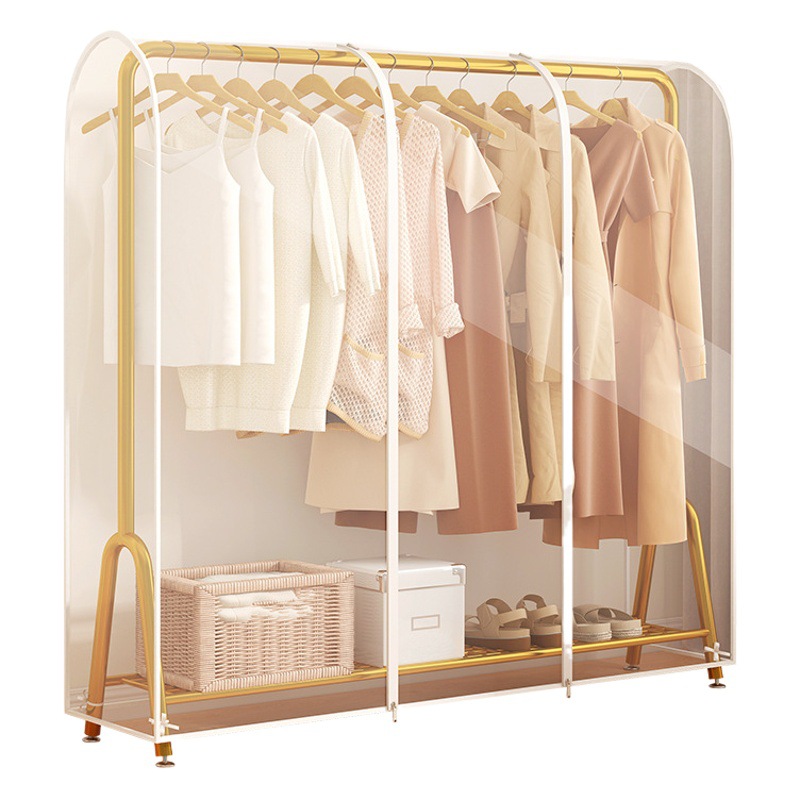 Clothes Hanger Dust-proof Cover Household Dust-shielding Cloakroom Coat Dust-proof Bag Floor-type Double-pole Clothes Storage Dust-proof Cover