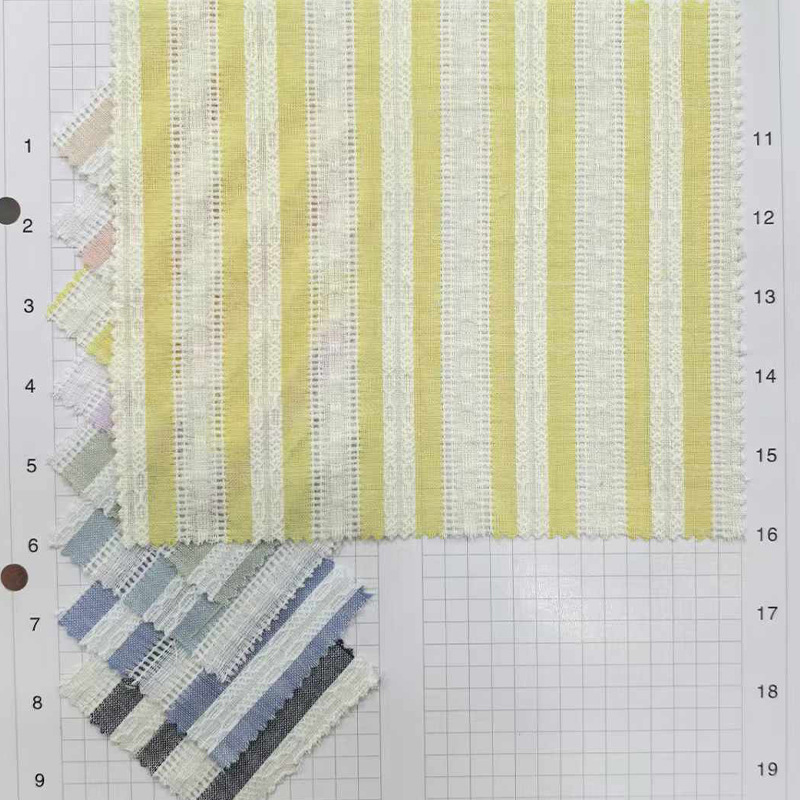 Xiaojun textile new Chinese fabric cotton gauze striped jacquard fabric shirt dress children's clothing lift