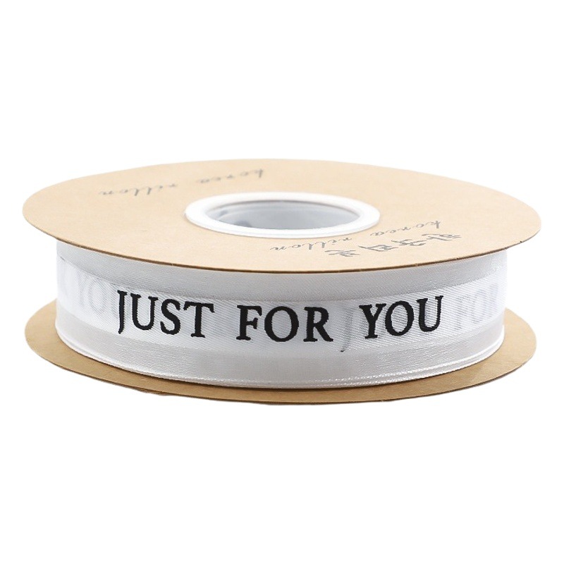 2.5cm Snow Gauze Cake Ribbon Decoration with English Handmade DIY Gift Flower Packaging Ribbon Ribbon Bouquet