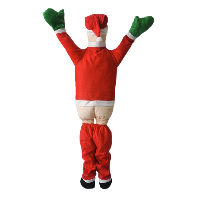 Cross-Border Creative Velvet Santa Claus Taking Off His Pants and Climbing the Wall Decoration Santa Claus Hanging Ornament Gift Holiday Gift