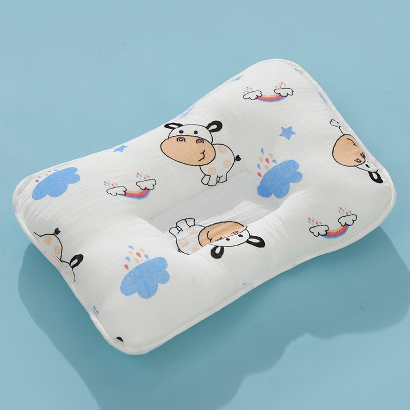 Picture of Baby Pillow Newborn Baby Pillow Shaped Pillow Anti-Eccentric Head Four-Season Universal Printed Gauze Summer Manufacturer Wholesale