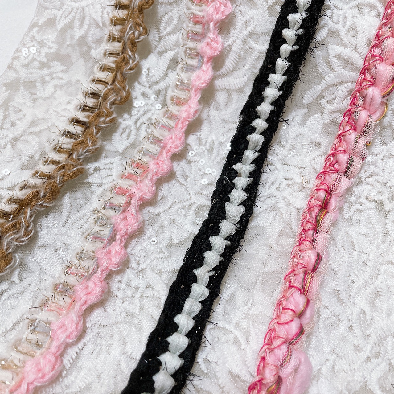 Factory Hot Hook Woven Lace South Korea Small Chanel Style Handmade Ribbon Hood Bag DIY Accessories Decoration