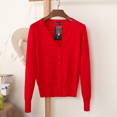 Picture of Foreign trade export spring and autumn loose sweater sweater top women's cardigan thin spring and autumn long sleeve coat