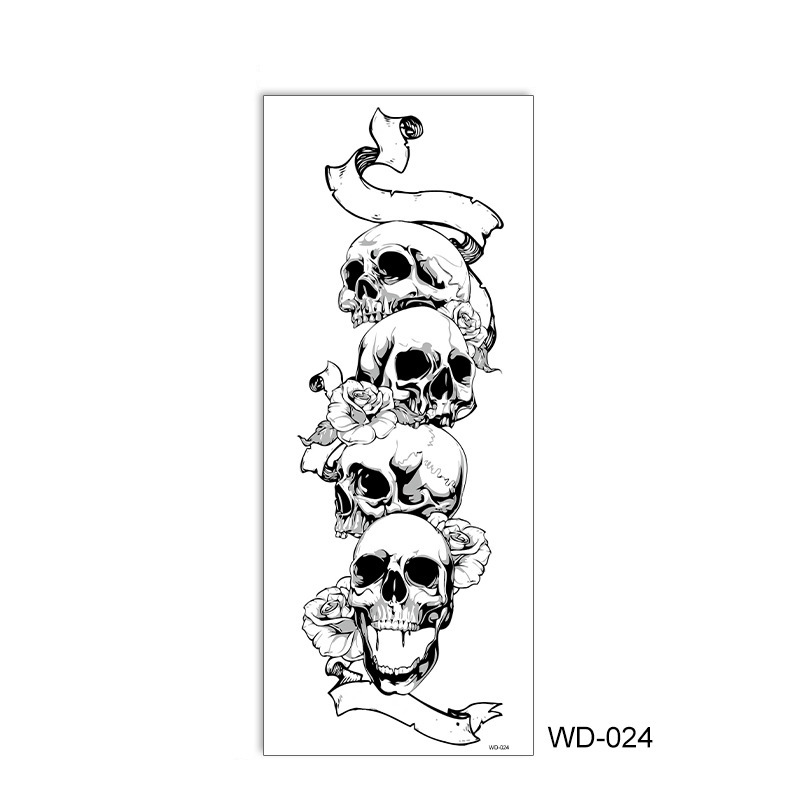 Picture of Full Arm Tattoo Sticker Cross-border New Waterproof Sweat Simulation Cross Buddha Black and White Colorful Personality Full Arm Temporary Tattoo