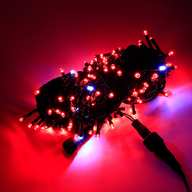Picture of Source Factory 20m Black Wire with Flashing Led Lights Outdoor Waterproof Male and Female Plug Lighting Project Starry Sky String Lights