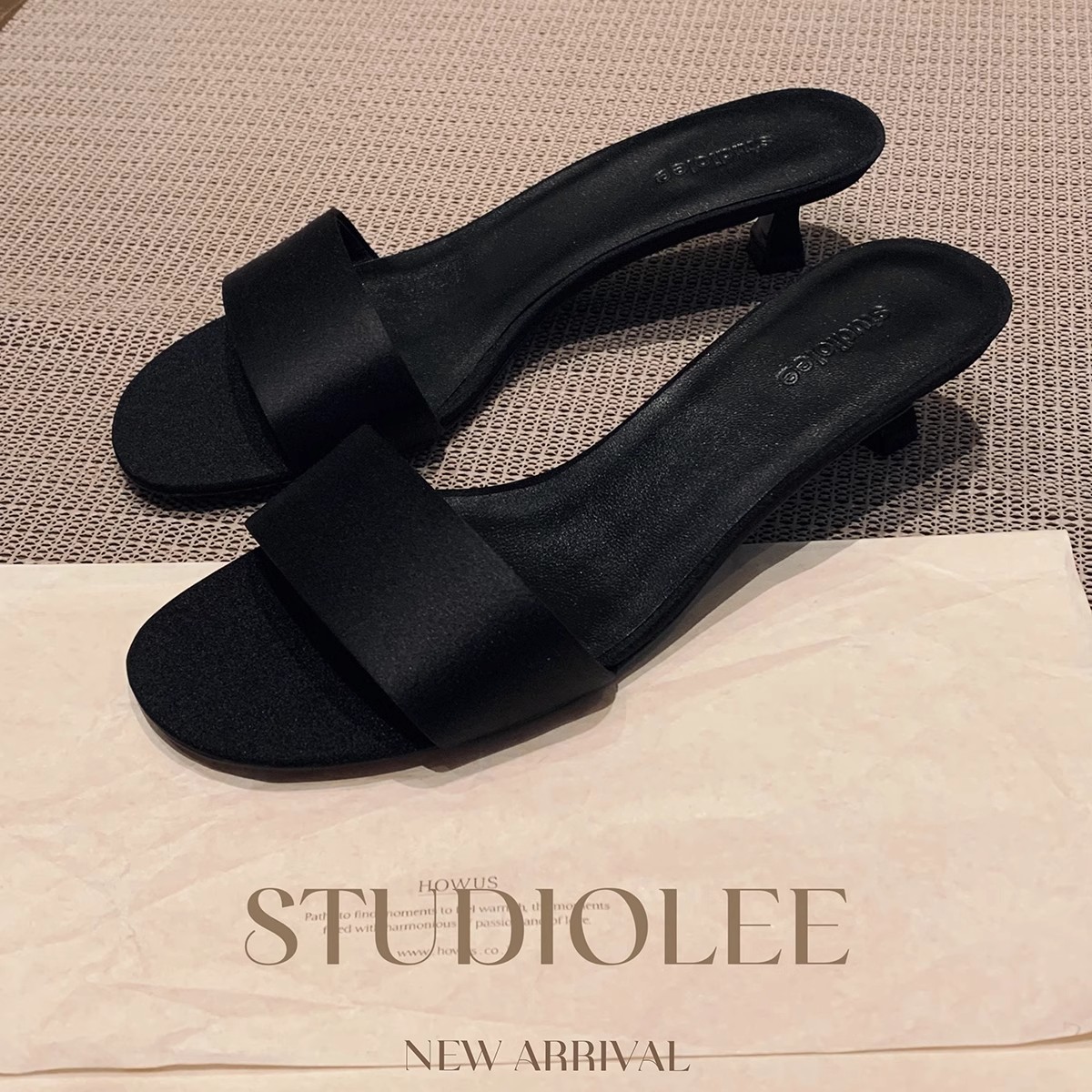 Grape Mom studiolee Minismal Style Elegant Silk High Heels Kitten and Sandals for Women Summer