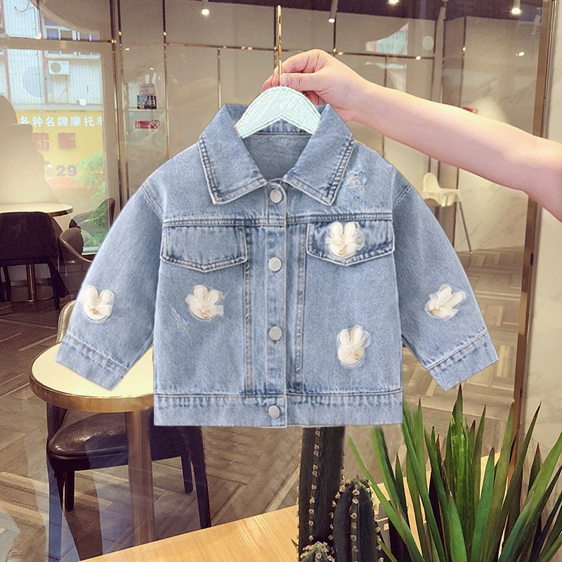 2025 New Fashionable Toddler Spring Clothing for Girls, Children's Clothing, Girls' Denim Jacket, Spring and Autumn Style