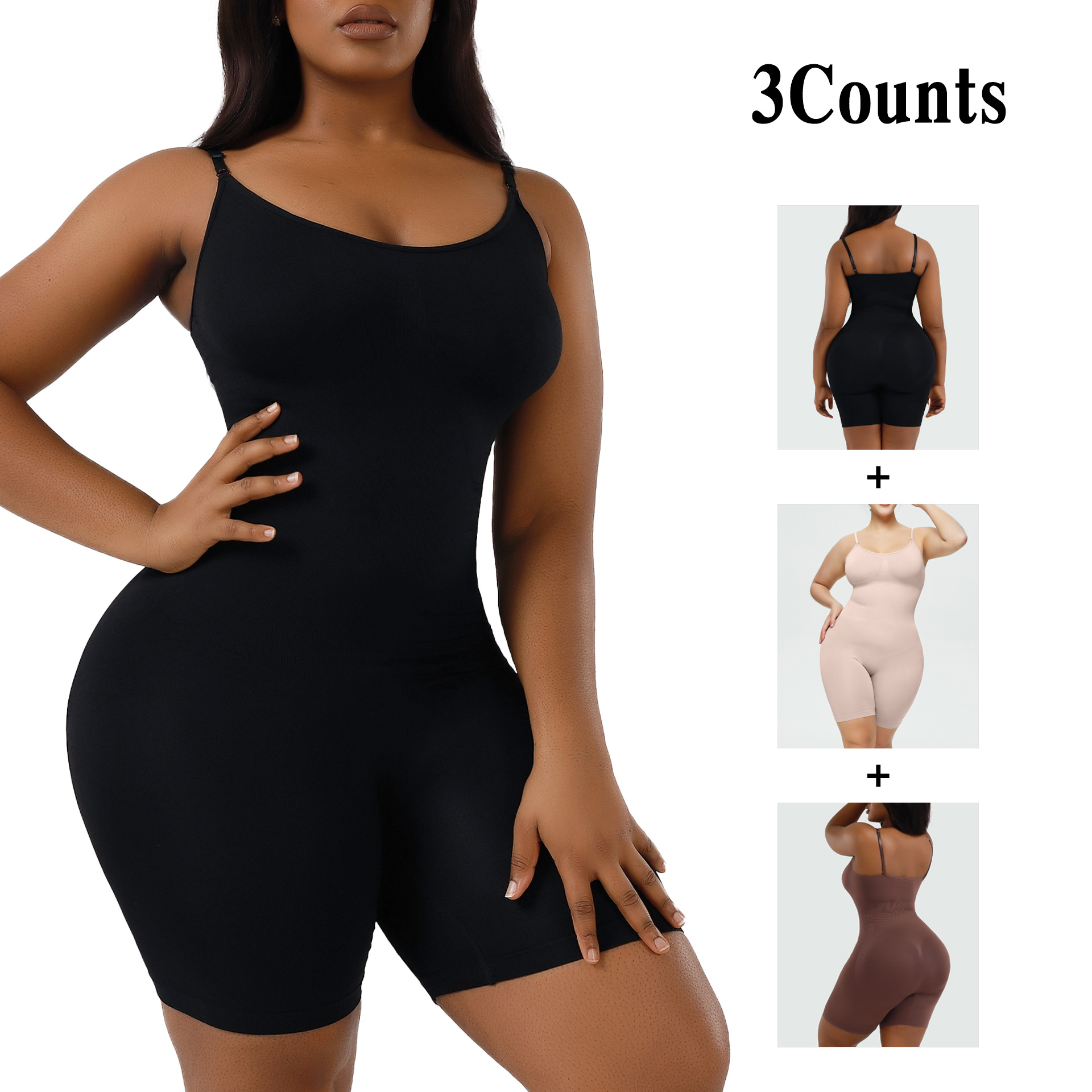 Picture of European and American plus size Postpartum Hip Lifting Seamless Body Shaping Clothes Women's Full Body Sling Abdomen Tinting Body Underwear