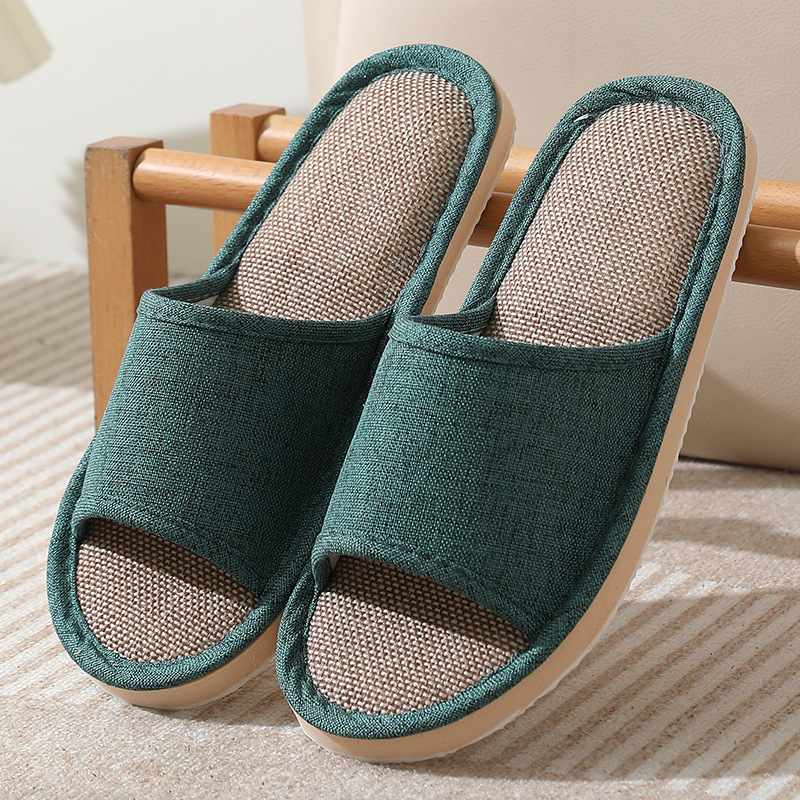 Picture of 2025 New Hotel Cotton and Linen Slippers for Women Spring, Autumn and Summer Home Couples Linen Thick-Soled Four Seasons Sandals and Slippers
