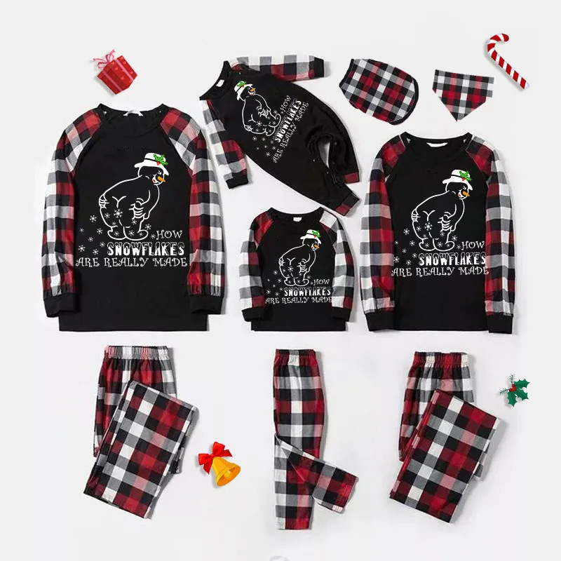 Picture of European and American Amazon Cross-Border Christmas Pajamas Printed Plaid Parent-Child Wear Long-Sleeved Home Clothes Set Christmas New Style