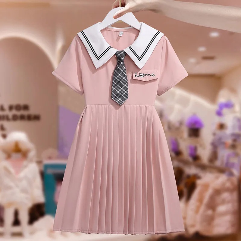 Picture of Girls' summer pleated dress summer new children's dress western style children's clothing little girl fashionable princess dress fashion