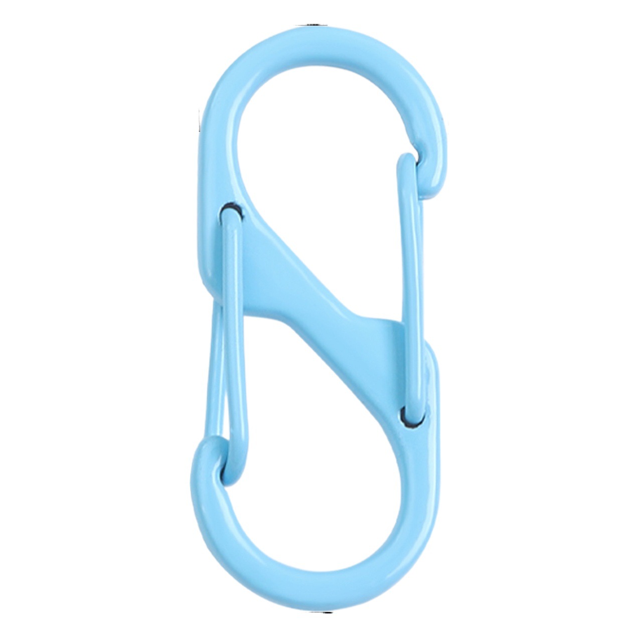 Cross-border hot selling color alloy paint double S-shaped spring buckle handmade DIY key buckle accessories external connection ring