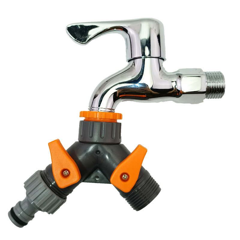 Plastic 4 points 6 points with switch Tee connector washing machine faucet connector water pipe hose diverter valve water separator