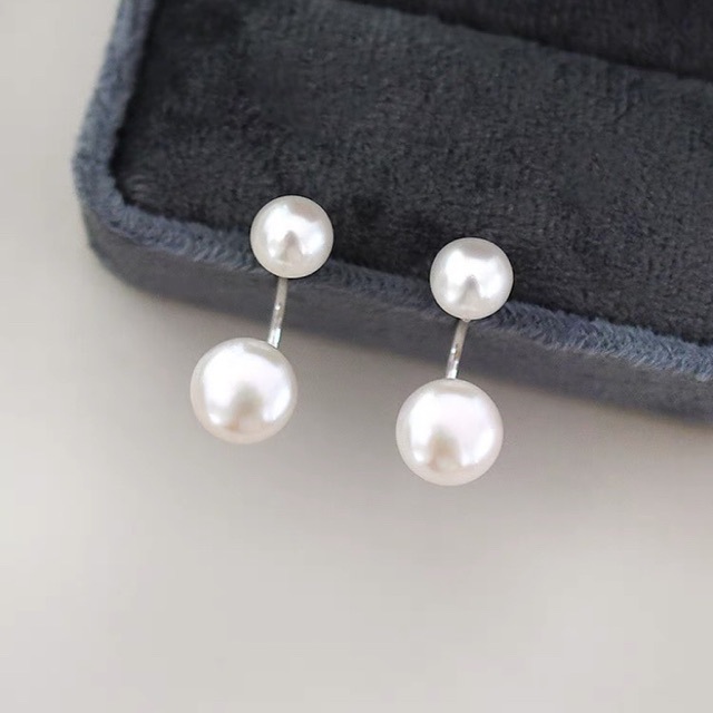 One Two-Wearing Natural Freshwater Pearl Strong Light Earrings Women's Body 925 Silver French Internet Celebrant Retro Fashion Personality