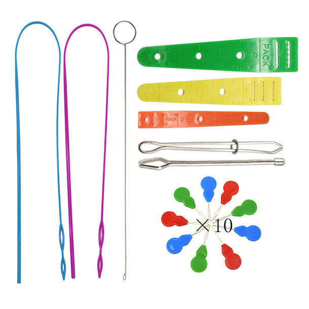 Picture of Amazon Elastic Band Threading Tool Set Long Plastic Threader Lead Wire Double-Hole Threading Clamp Sewing Tool