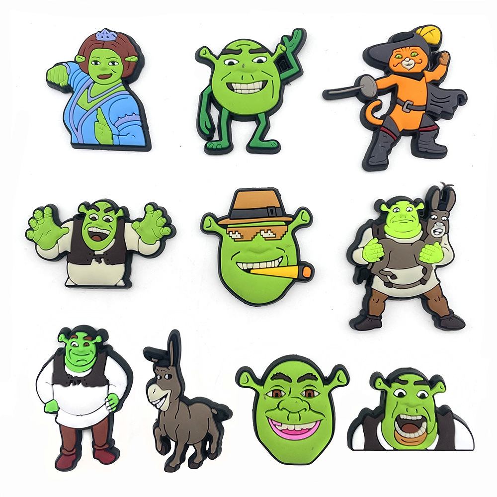 Animated Shrek Shoe Flower Shoe Buckle Cave Shoe Decorations Removable Croc