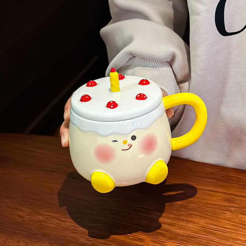 Picture of Birthday Gift Ceramic Cup High Color Value Cake Water Cup for Girlfriend Creative Gift Home Cute Mug