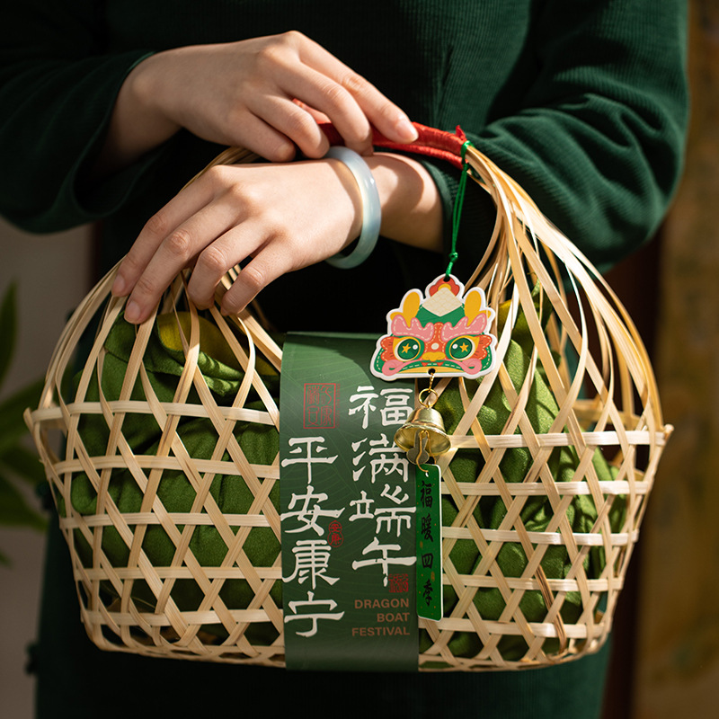 Picture of Dragon Boat Festival Packaging Box for Rice Dumplings, Meat Dumplings, Dragon Boat Festival Specialty Gifts, Hollow Rattan Gift Box, Gift Box Packaging, Ready Stock