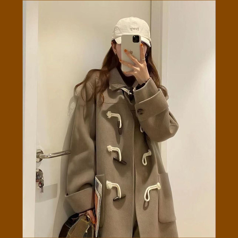 Women's Mid-length Duffle Coat Winter New European Station Large Size Loose British Style Coat
