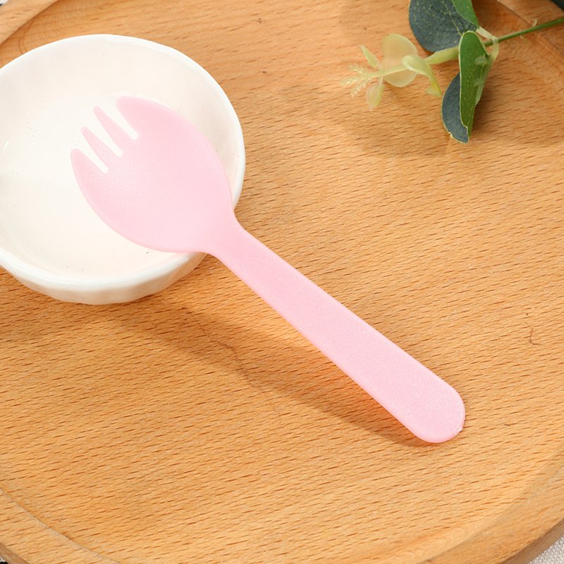 Picture of Disposable fork fork spoon cake dessert salad spoon takeaway tableware fruit fork thickened independent packaging wholesale