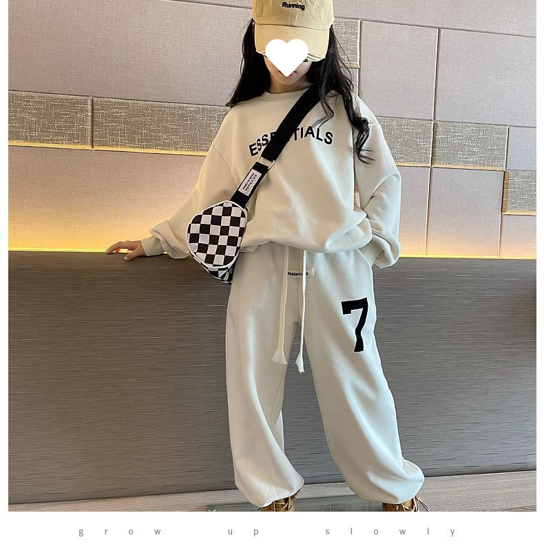 Girls' Early Autumn Long Sleeve Sweatshirt Set 2023 New Big Children's Letter Printed Top Harlan Pants Sports Two-piece Set