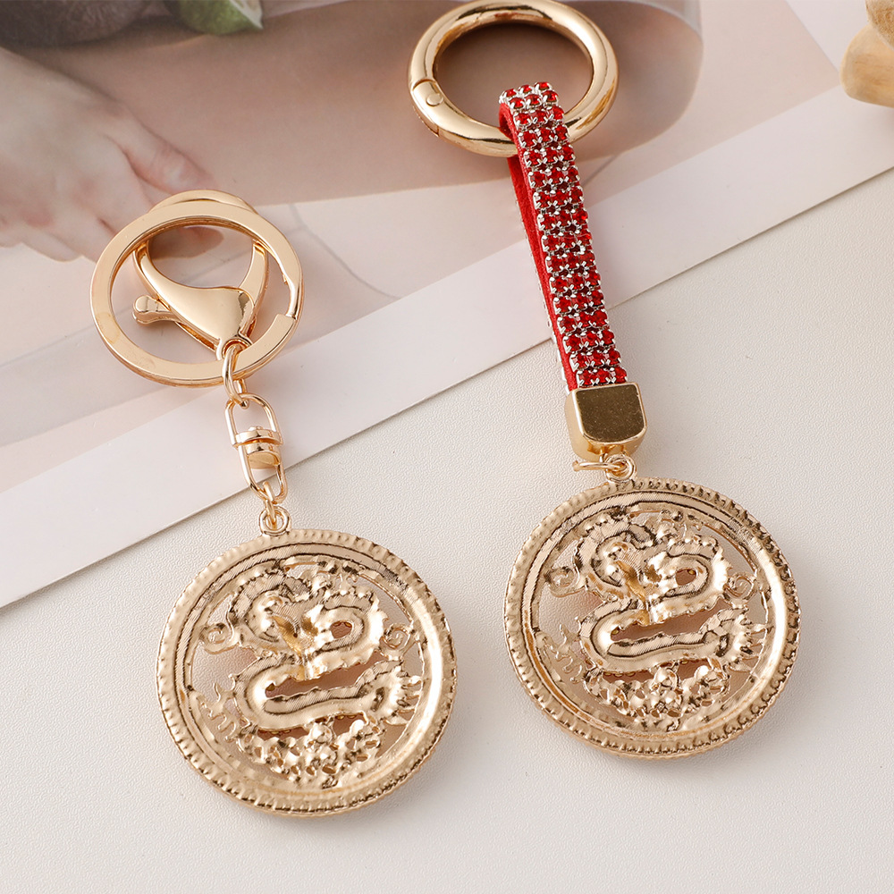 Picture of Twelve Zodiac dragon Alloy New Creative Chinese Style Dragon keychain metal dragon car ornaments birthday year gift