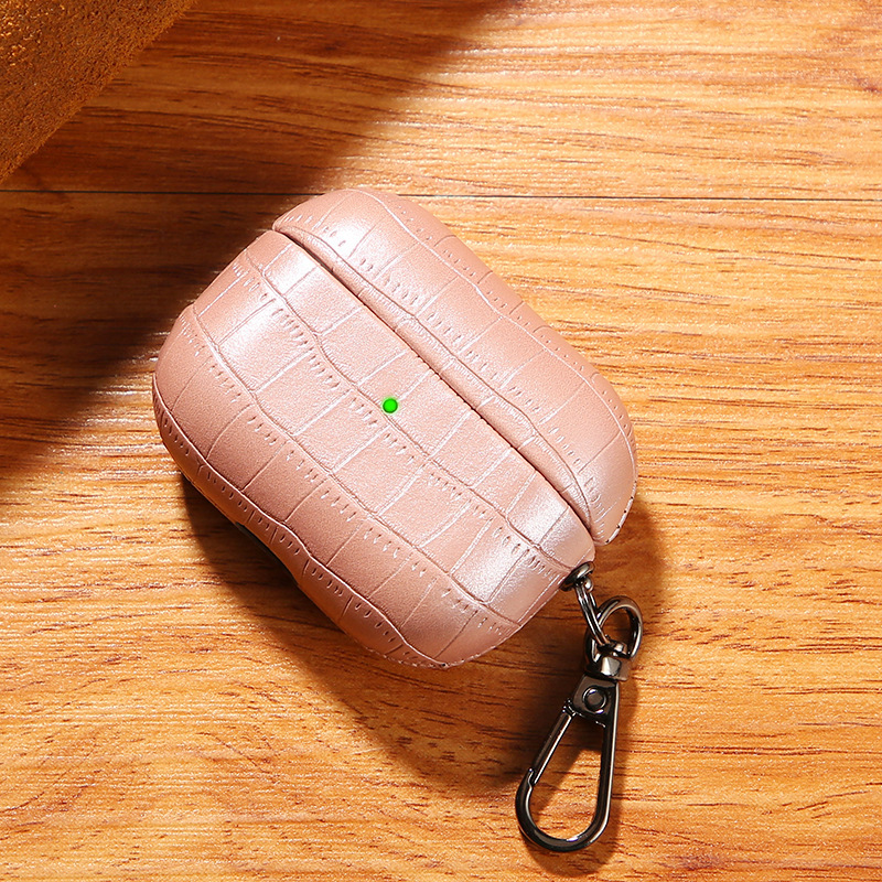 Picture of For Airpods leather case PU crocodile pro protective shell 2 generation Apple wireless Bluetooth headset cover