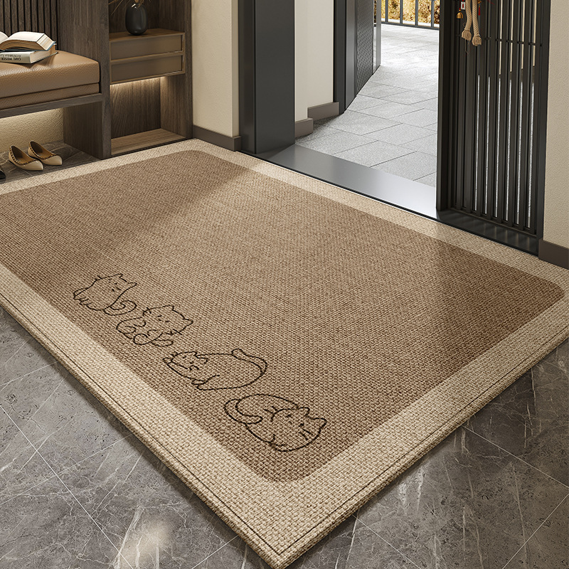 Ring velvet floor mat entrance mat entrance shoe change area absorbent foot mat stain-resistant good cleaning anti-slip mat a generation of hair