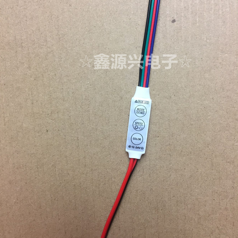 12v 24v colorful LED light bar breathing mode RGB light strip module mini 3 key controller dimming/speed control