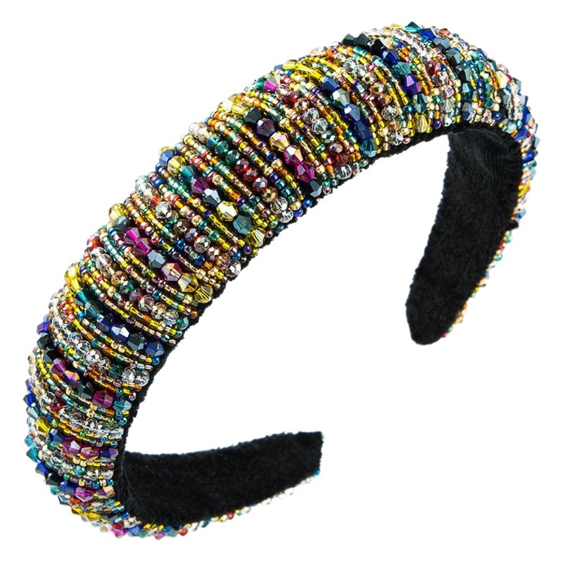 European and American Baroque Style Red South Korea Color Rhinestone Hoop Sponge Internet Celebrant Full Diamond Crystal Korean Style Headwear Hair Accessories