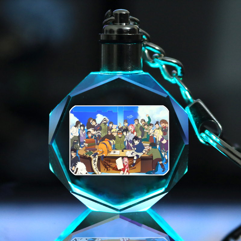 Picture of Naruto Peripheral Pendant Naruto Kakashi Sasuke I Ailuo Animation Luminous Crystal Keychain Wholesale