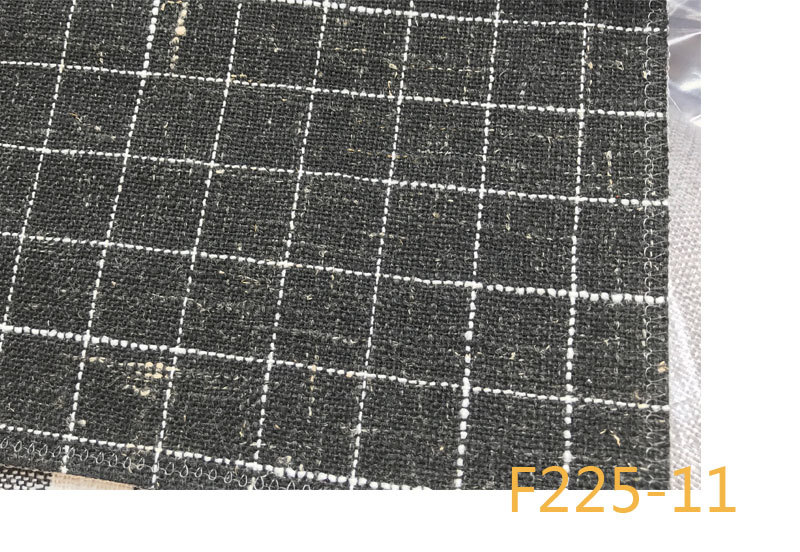Picture of 9 Coated F225 Linen Polyester-Hemp Interwoven Polyester Black and White Plaid Stripe Fabric Shoe Cloth