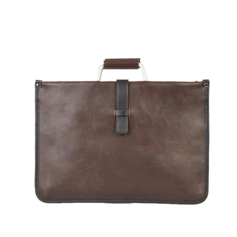 2024 men's casual shoulder messenger fashion bag Crazy Horse leather men's bag retro handbag simple elegant file bag