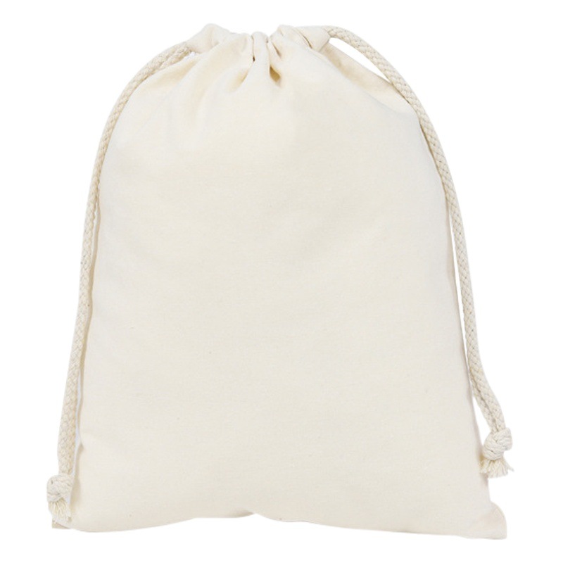 Spot blank drawstring cotton bag closing packaging bag printed logo storage canvas drawstring bag wholesale