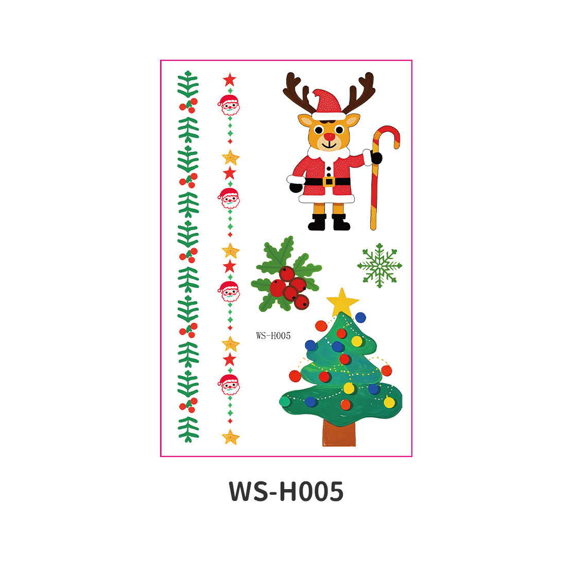 Picture of New Christmas Tattoo Sticker Children Cartoon Holiday Party Atmosphere Eco-friendly Waterproof Face Sticker Elk Tattoo Sticker
