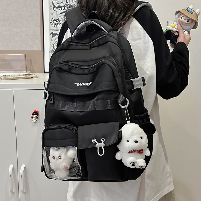 Picture of Japanese Ins Campus Casual Solid Color Schoolbag Simple All-match Lightweight Couple Backpack Senior high school College Student Backpack