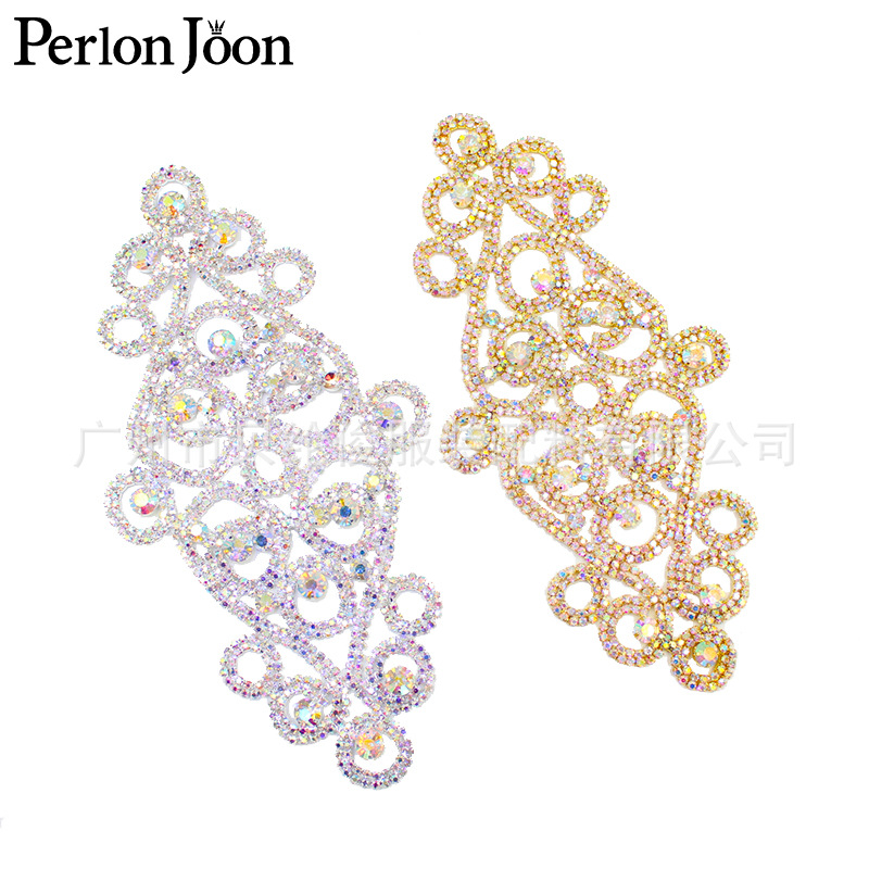 in stock foreign trade hot gold and silver AB three color wedding dress decorative clothing flower belt decorative clothing accessories