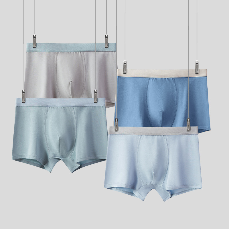 Picture of Teenagers underwear big boys underwear primary and middle school students flat angle fine shuttle cotton boys plain underwear wholesale