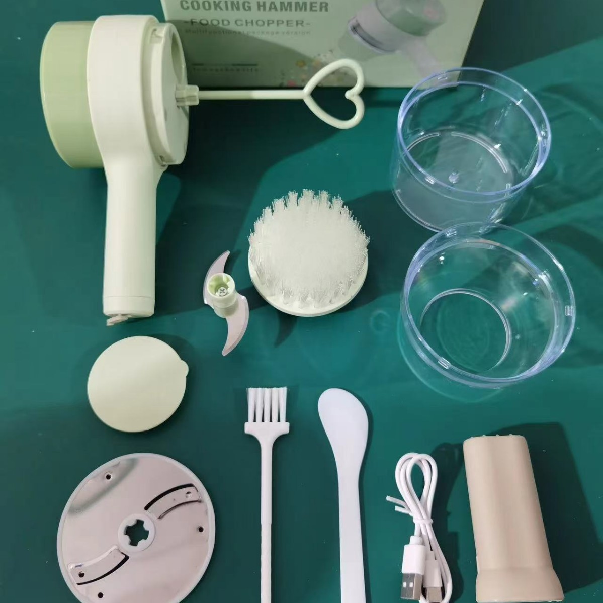 Picture of Gatling Vegetable Cutter New Multi-functional Household Slicing Artifact Storm Electric Garlic Stamping Supplemental Handheld Cooking Machine