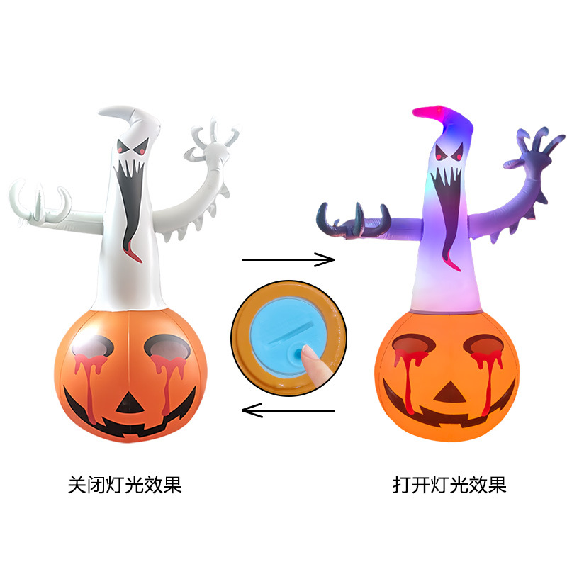 Picture of New Inflatable Halloween Toys Halloween Party Supplies Ornaments Pvc Light-Emitting Led Pumpkin Ghost Inflatable Model