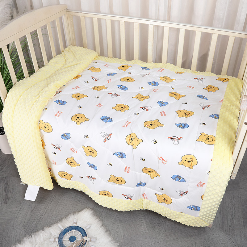 Picture of Spring and Autumn Quilt for Kindergarten Babies, All-Season Blanket, Newborn Swaddle, Bean Velvet Air Conditioning Quilt, Infant Cartoon Pattern