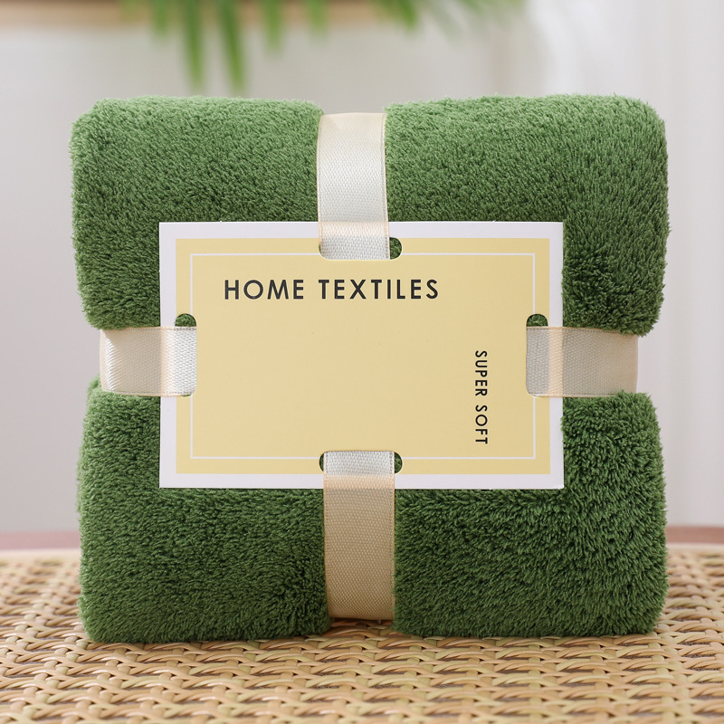 Picture of Wedding gift coral fleece absorbent towel 35*75 tie card wine red joy square towel hand gift