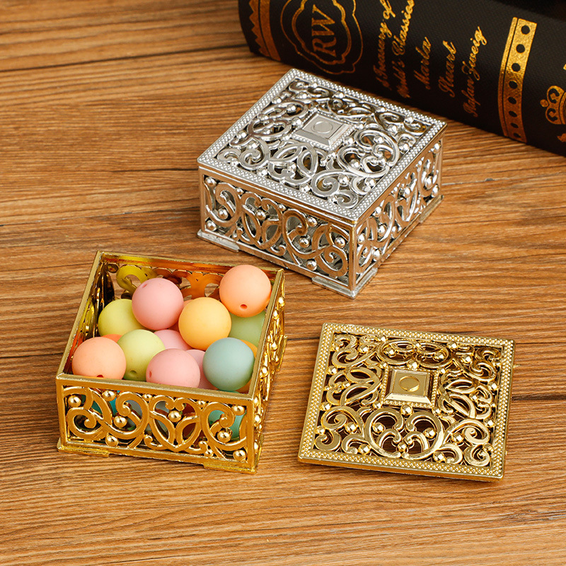Picture of Western style hollow hexagonal personalized wedding candy box gold-plated box creative candy box wedding supplies wholesale