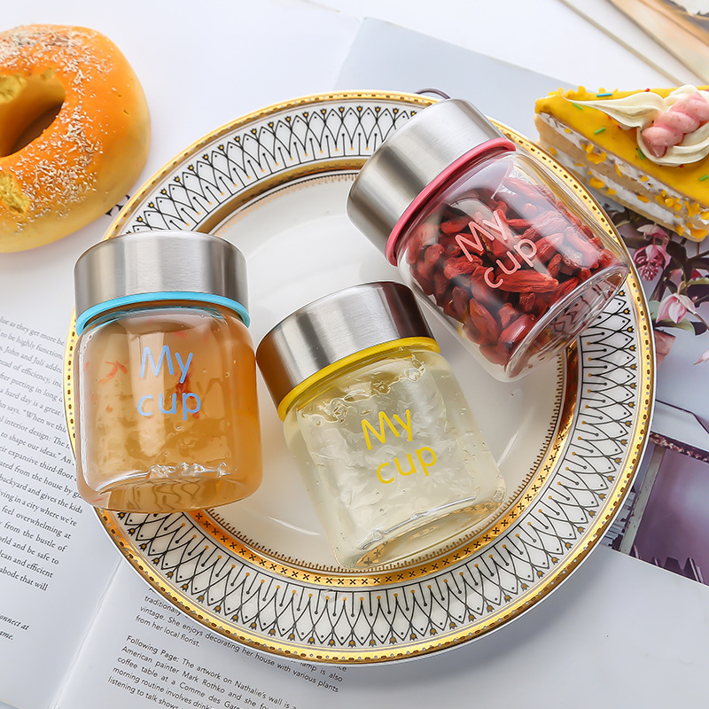 Picture of Mini sealed jar high temperature resistant High Borosilicate sealed jar glass jam bottle honey bird's nest sealed bottle logo