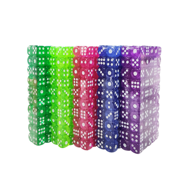 Picture of 12mm Transparent Colorful Dice Dice Placement Acrylic Ktv Bar Crystal Transparent Dice