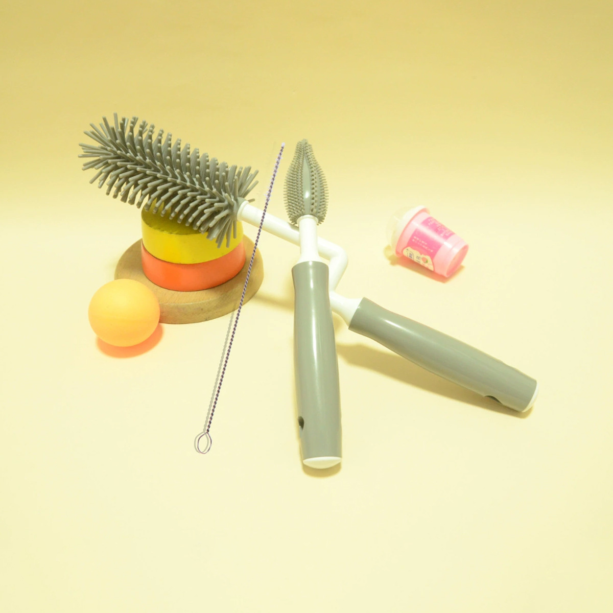 Picture of Liquid silicone bottle brush cleaning cup rotating brush nipple brush three-in-one multifunctional cleaning rinse factory direct sales
